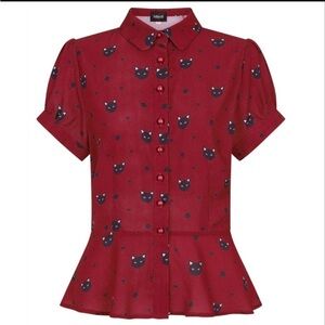 Collectif x ModCloth Kitty Peplum Blouse